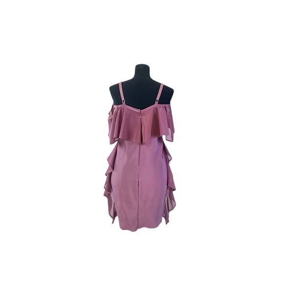 WOW Couture Mauve Bodycon Flutter Accent Dress - Large - Picture 3 of 11